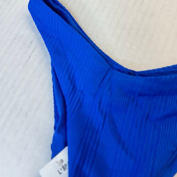 L*Space Pointelle Rib Cabana Bikini Bottom Royal Blue NWT Size Small Bitsy Cut - Picture 4 of 5